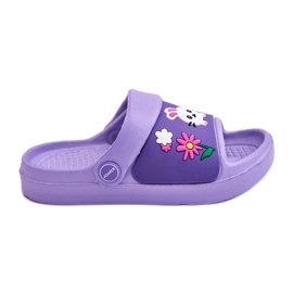 WJ1 Sandálias Infantis Claros com Motivos de Animais Violeta Rico tolet