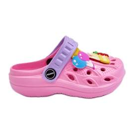 WJ1 Sandália infantil crocs leve de espuma rosa Sweets