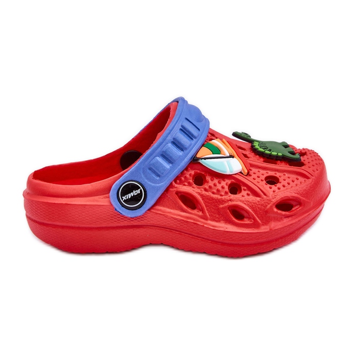 Chinelos infantis de espuma leve Crocs Red Sweets vermelho