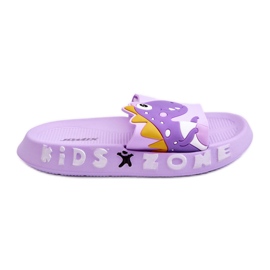 Chinelos de espuma infantil dinossauro roxo Dario