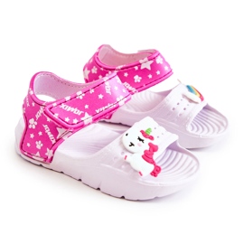 Sandália Infantil Espuma Leve Com Velcro Branco Asti