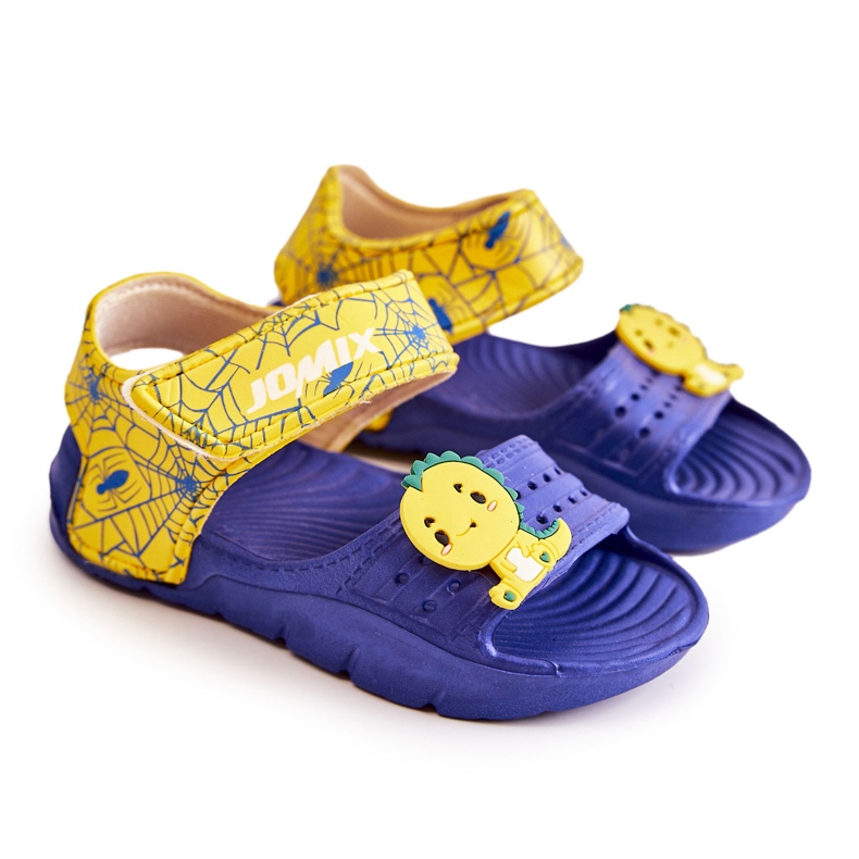 Sandália infantil de espuma leve com velcro azul marinho Asti