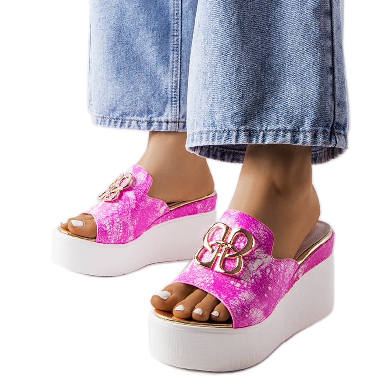 Sandália de cunha rosa Havanna