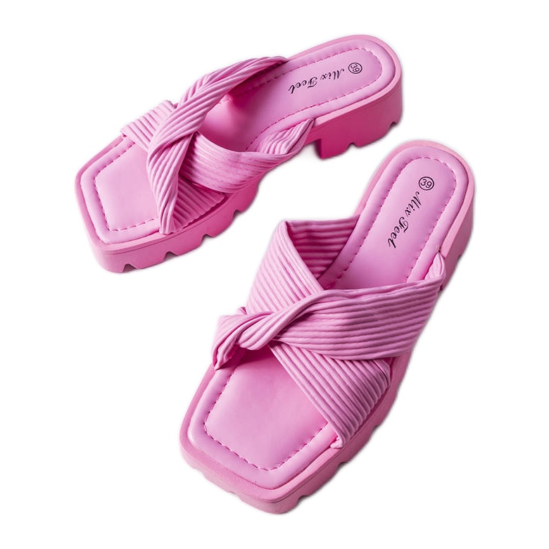 Inna Sliders de sola de trator rosa Dubé