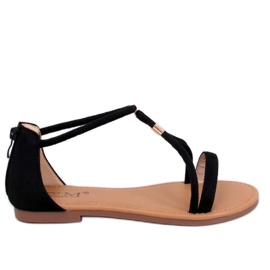 Sandálias pretas de camurça Leehom para mulher preto Sandálias pretas de camurça Leehom para mulher preto