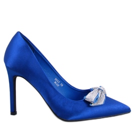 Alfinetes de cetim com laço Trini Blue azul
