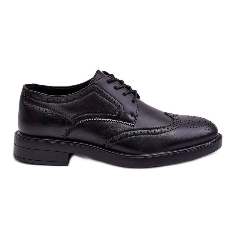 WD1 Sapatos masculinos elegantes de couro preto Gustavo