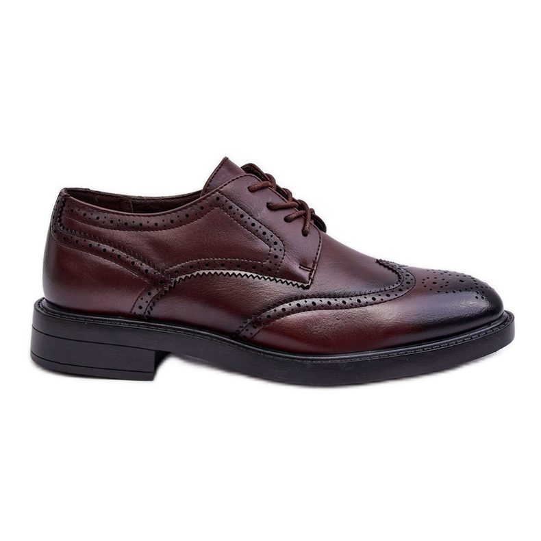 WD1 Sapatos masculinos elegantes de couro marrom Gustavo castanho