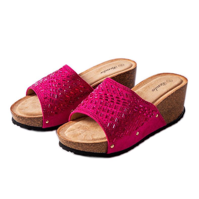 Sliders de strass rosa escuro da Guymon