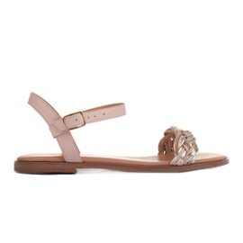 Marco Shoes Sandália rasa bege