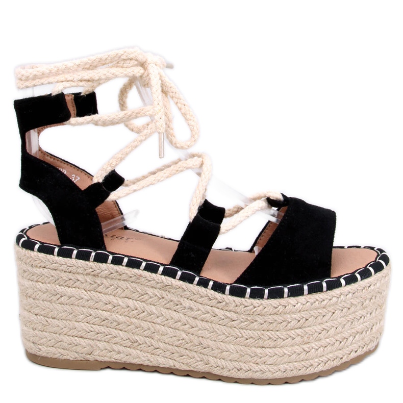 Marge Espadrille de cunha preta preto