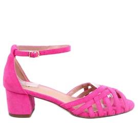 Seastar Sandália salto baixo fúcsia Kermel rosa