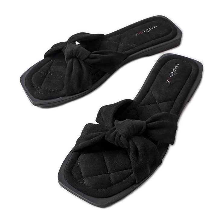 Inna Pantufas pretas Pride feitas de camurça ecológica preto