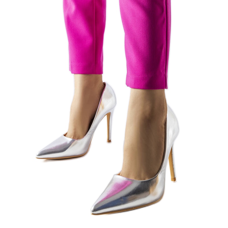 Salto Cabell prateado metalizado prata