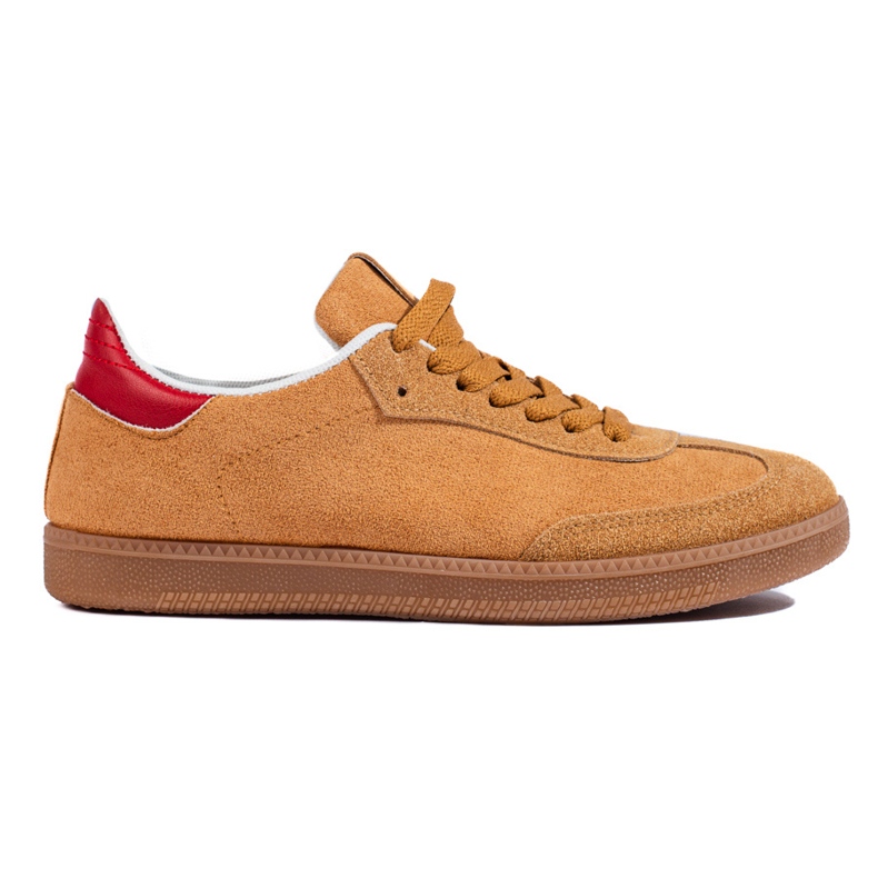 Tênis de camurça marrom Shelovet bege