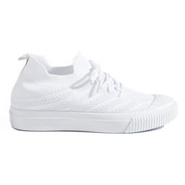 Sapatilhas têxteis femininas brancas Shelovet branco