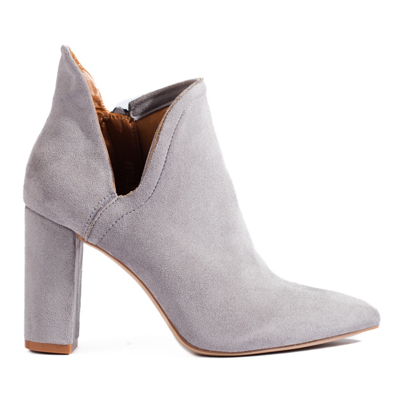 Botas de cano alto de mulher cinza com recorte Shelovet