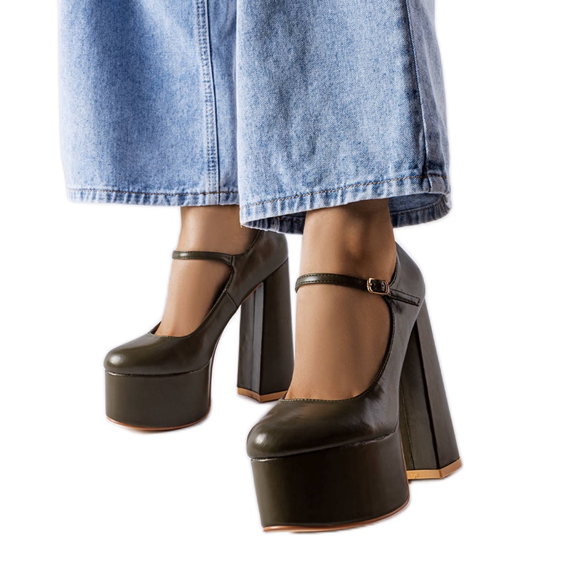 Sapatos de salto alto verde Colle