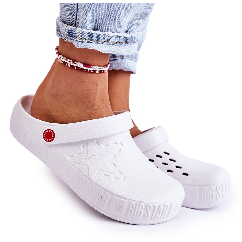 Chinelos leves femininos Kroks Big Star II275003 Branco