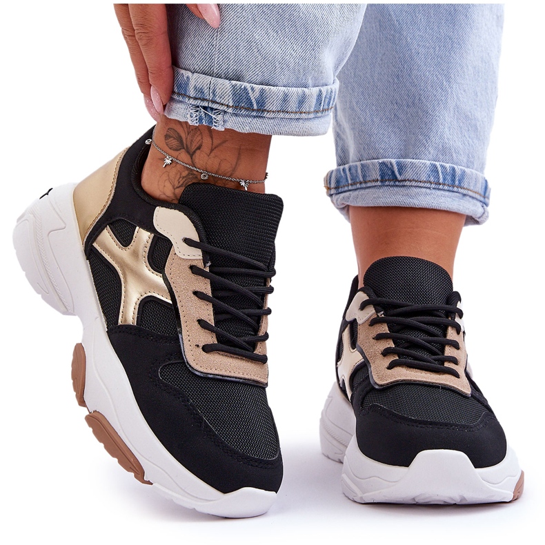 PS1 Tênis Feminino com Cadarço Preto Cortes