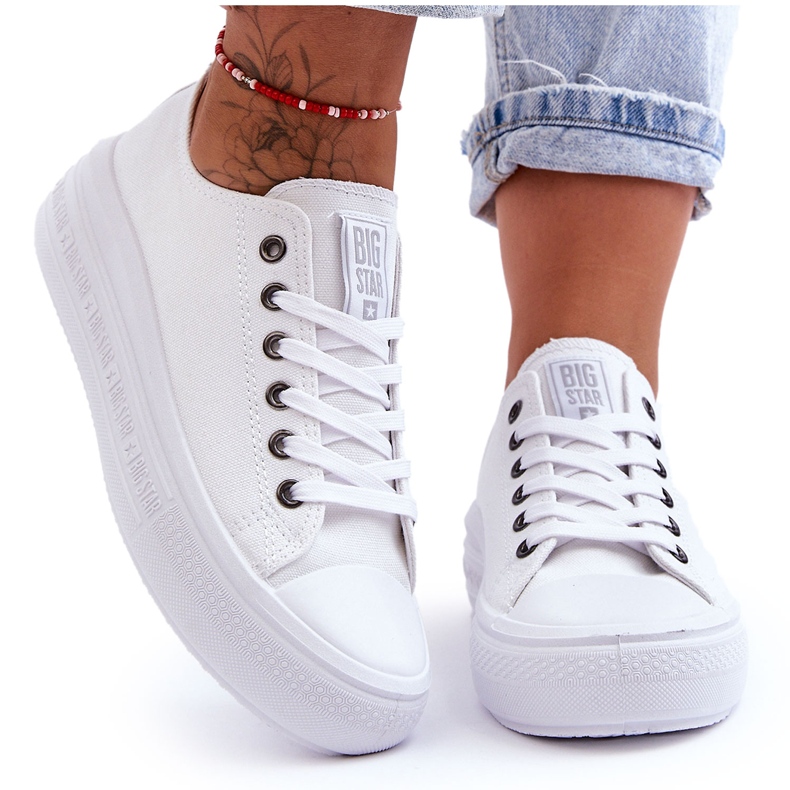Tênis feminino plataforma Big Star LL274A177 branco