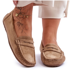 Mocassins Femininos de Camurça Marrom Lenvie