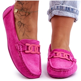 Mocassins de camurça da moda femininos rosa Rabell