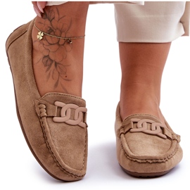 Mocassins de camurça da moda femininos Brown Rabell marrom