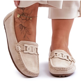 Mocassins de camurça da moda femininos bege Rabell Mocassins de camurça da moda femininos bege Rabell