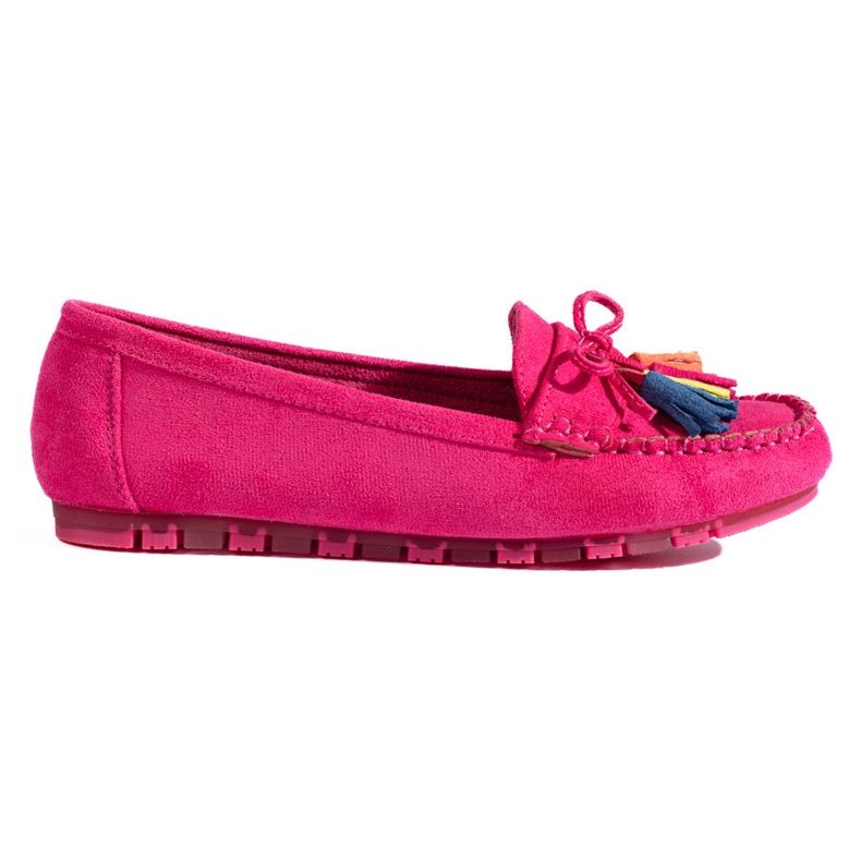 Mocassim boho de camurça fúcsia com borlas Shelovet rosa
