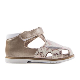 Sandálias douradas com palmilha Compagnon de couro dourado