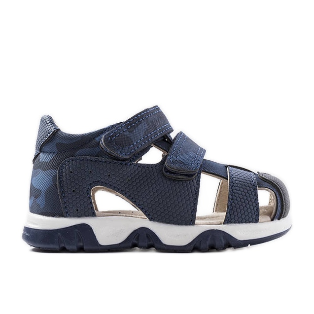 Sandália azul marinho com palmilha de couro, Millard