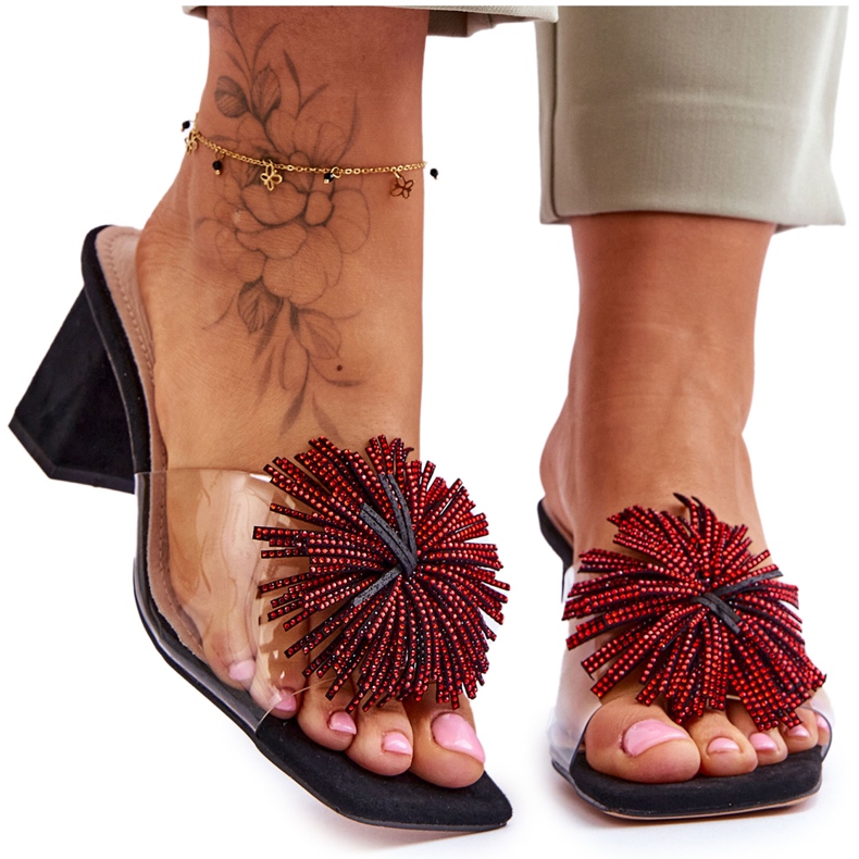 Saltos altos transparentes femininos s.barski kv-ap658-1 preto