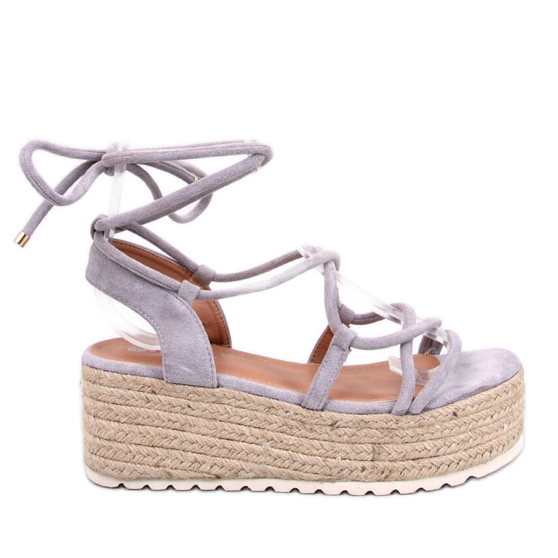 Sandália espadrille plataforma cinza Renau