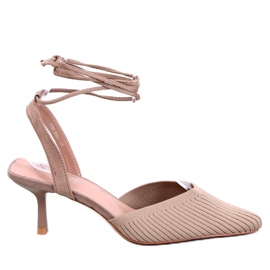 Meia de salto aberto Cordier Khaki bege