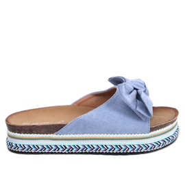 Delair Sandália azul solado com laço