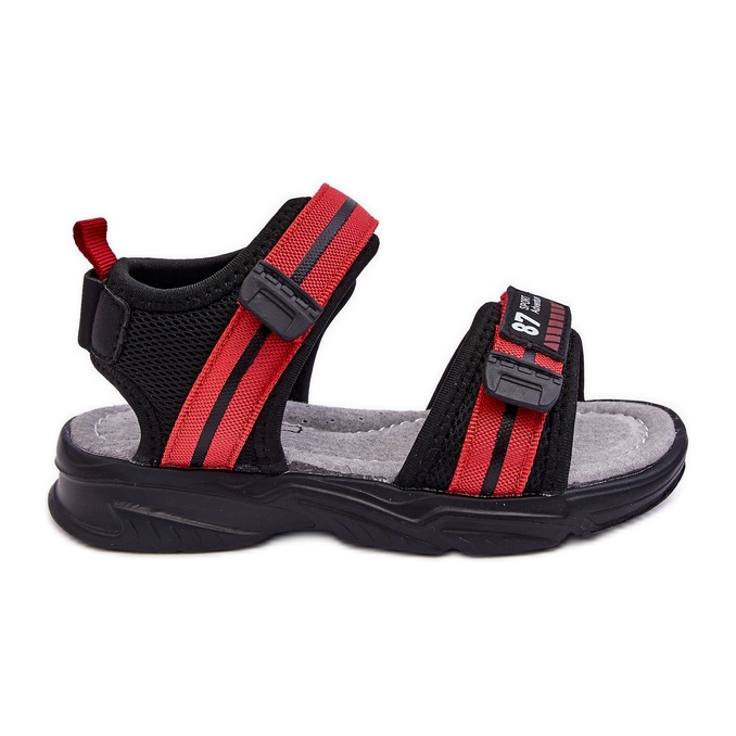 News Sandália infantil Brando Light Red Velcro preto