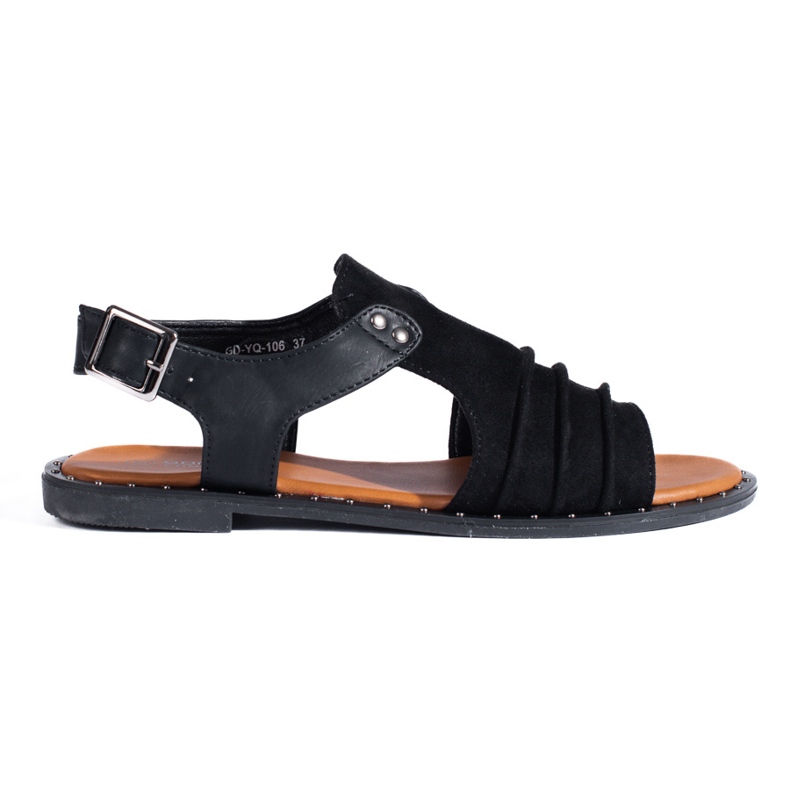 Sandália fechada de camurça preta Shelovet preto