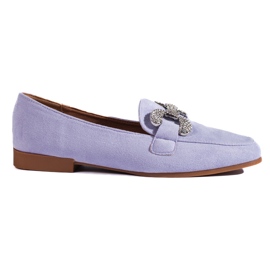 Mocassim roxo de camurça Shelovet com fivela