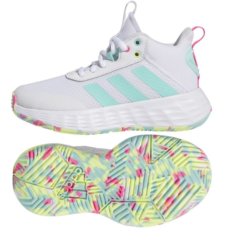 Tênis de basquete adidas OwnTheGame 2.0 Jr. IF2696 branco branco
