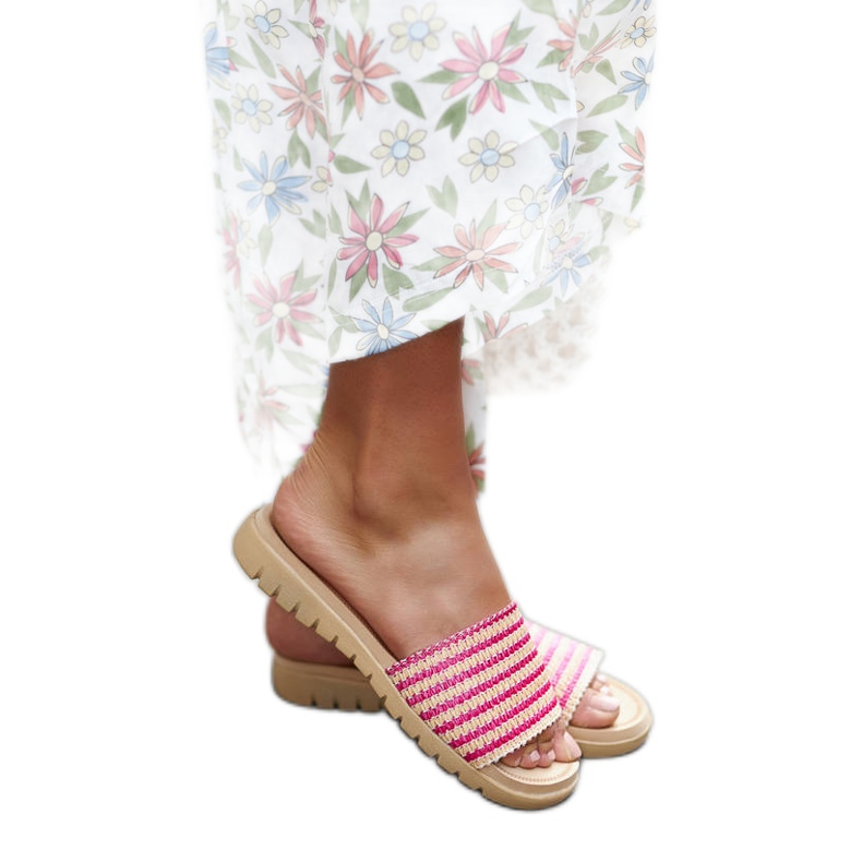 Chinelos Capovalle tecidos rosa