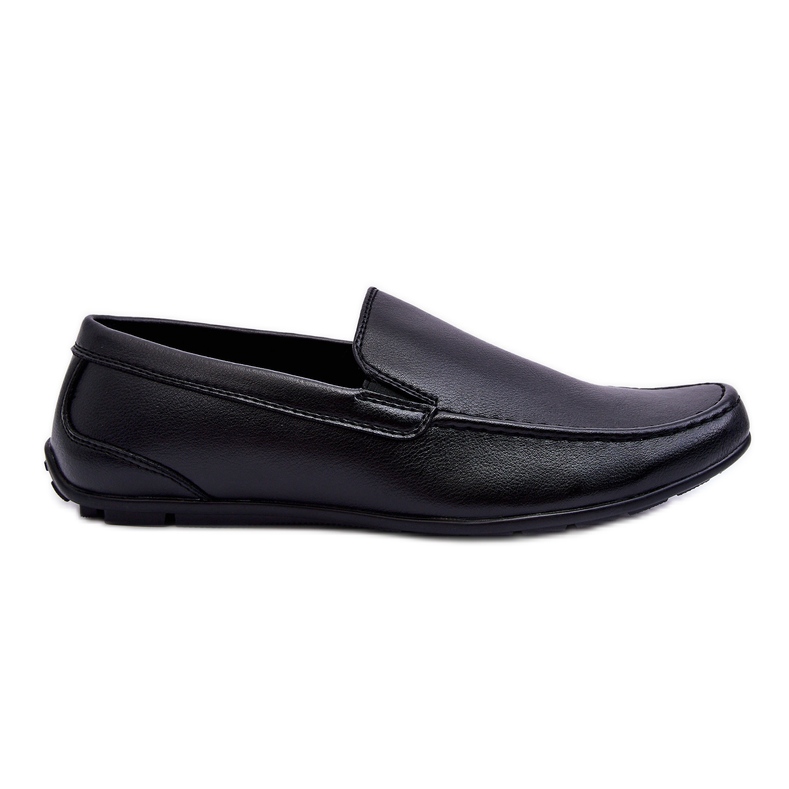 Mocassins masculinos de couro preto Theo
