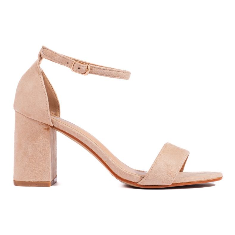 Sandálias clássicas femininas em poste Shelovet bege