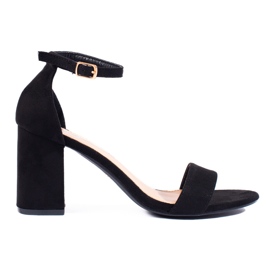 Sandálias clássicas femininas em poste Shelovet bege preto