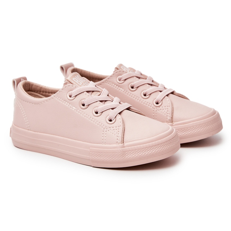 Tênis de couro eco para crianças Big Star JJ374022 Nude rosa