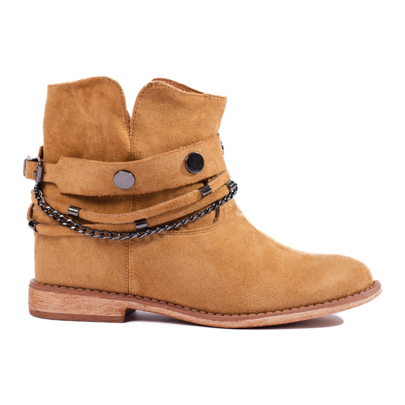 Botas cowboy de camurça para mulher Shelovet camel bege