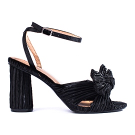 Sandália bloco têxtil preta Shelovet preto Sandália bloco têxtil preta Shelovet preto