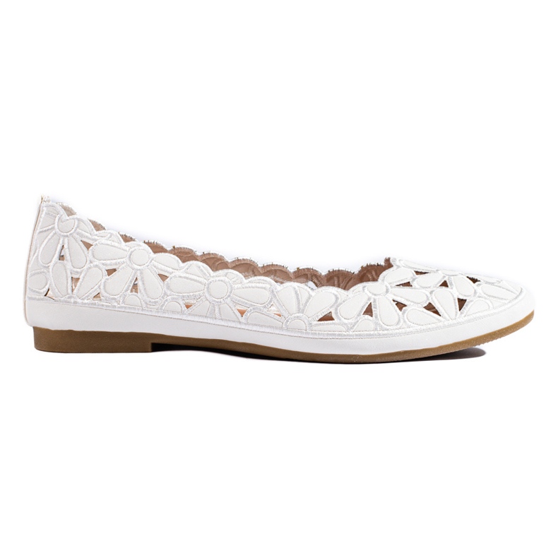 Bailarinas Shelovet brancas de mulher Openwork branco