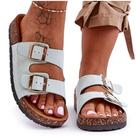 Sandálias femininas sem cadarço Cortina Menta verde