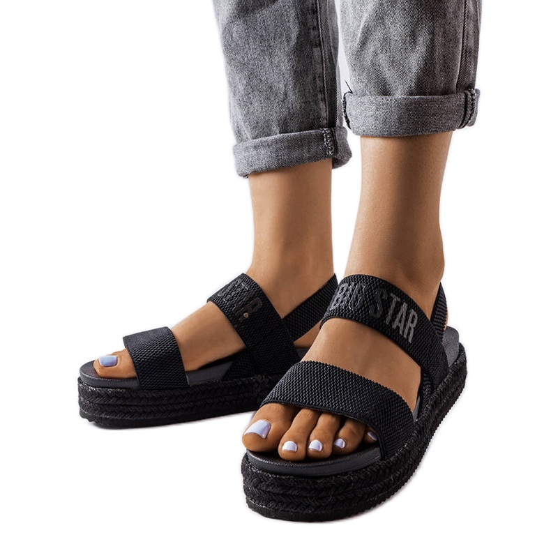 Sandália plataforma preta Big Star LL274856 preto